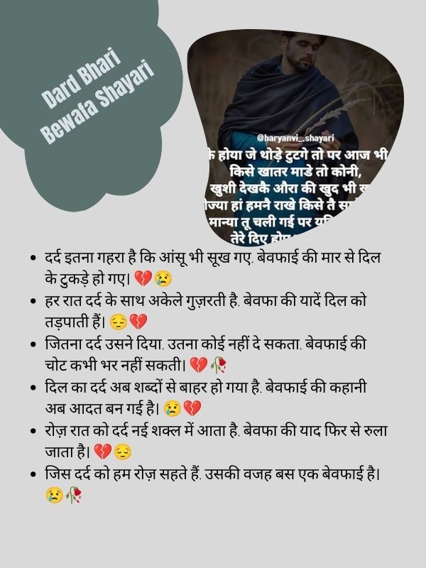 Dard Bhari Bewafa Shayari
