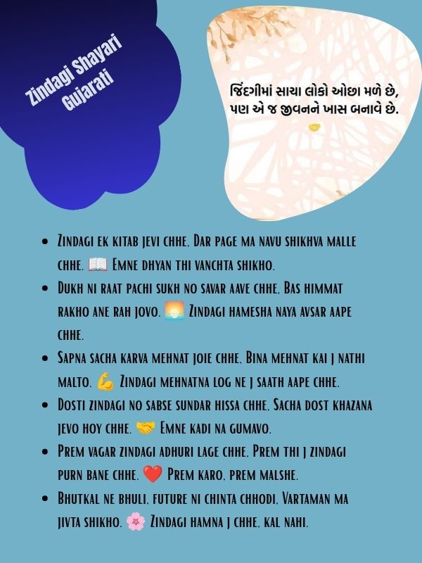 Zindagi Shayari Gujarati