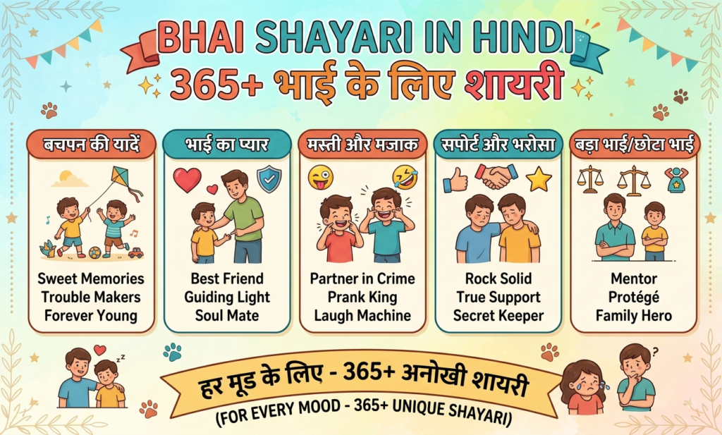 Bhai Shayari in Hindi | 365+ भाई के लिए शायरी