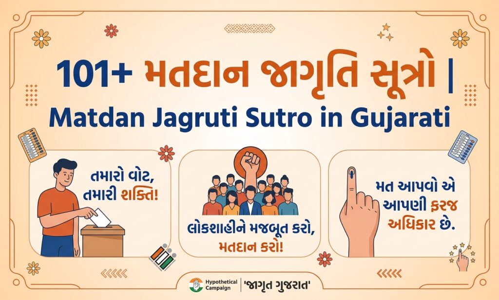 101+ મતદાન જાગૃતિ સૂત્રો | Matdan Jagruti Sutro in Gujarati