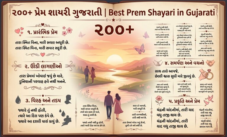 200+ પ્રેમ શાયરી ગુજરાતી | Best Prem Shayari in Gujarati