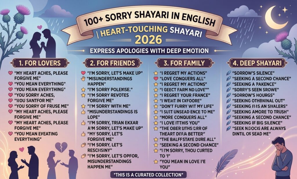 100+ Sorry Shayari in English | Heart-Touching Shayari