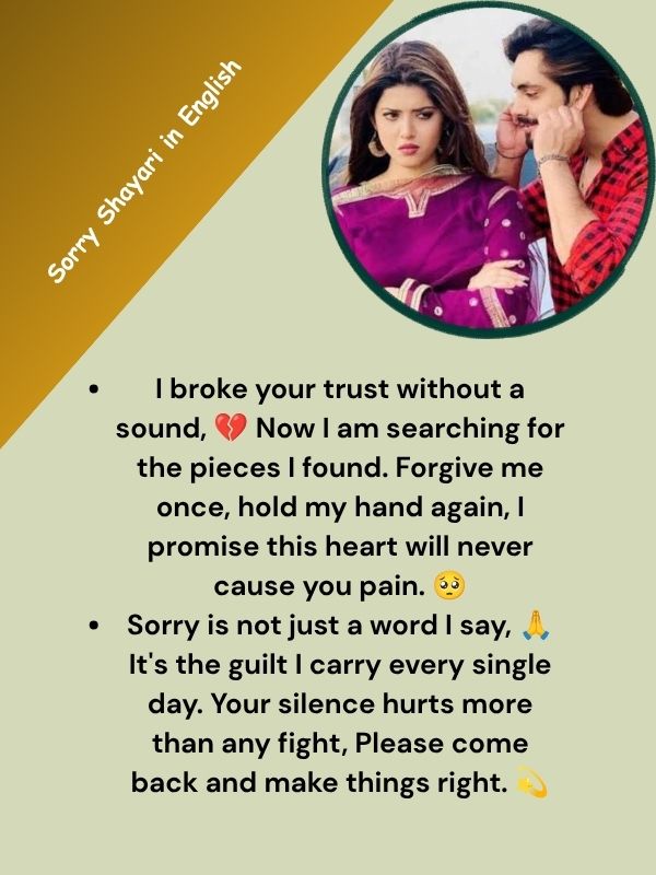 Sorry Shayari in English