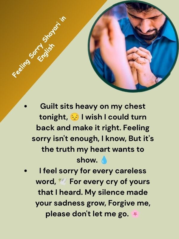 Feeling Sorry Shayari in English