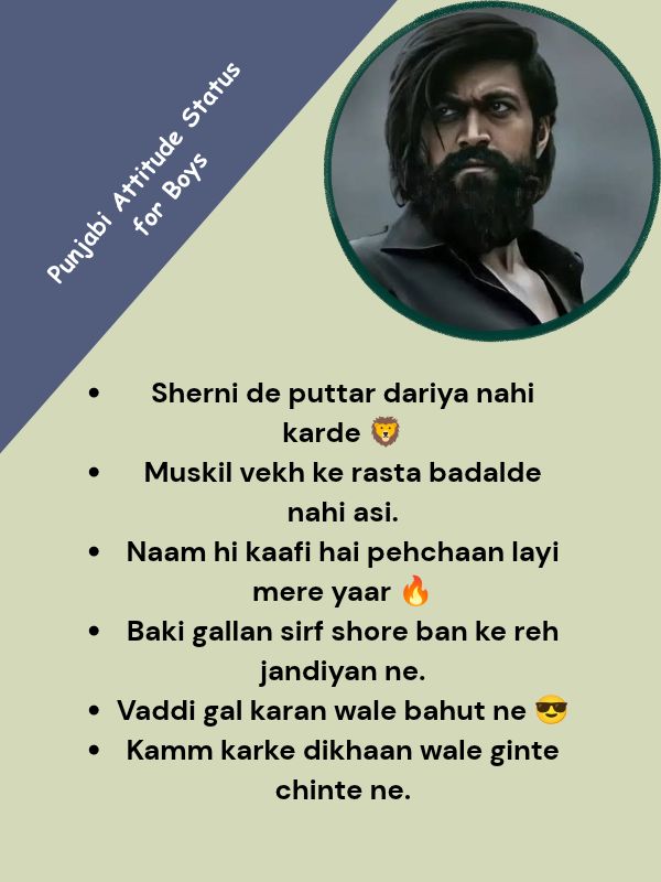 Punjabi Attitude Status for Boys